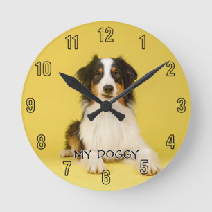 Horloge Ronde Créez votre propre animal de compagnie, chien