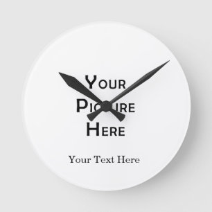 Horloge Ronde Créez votre propre conception photo Modèle vierge