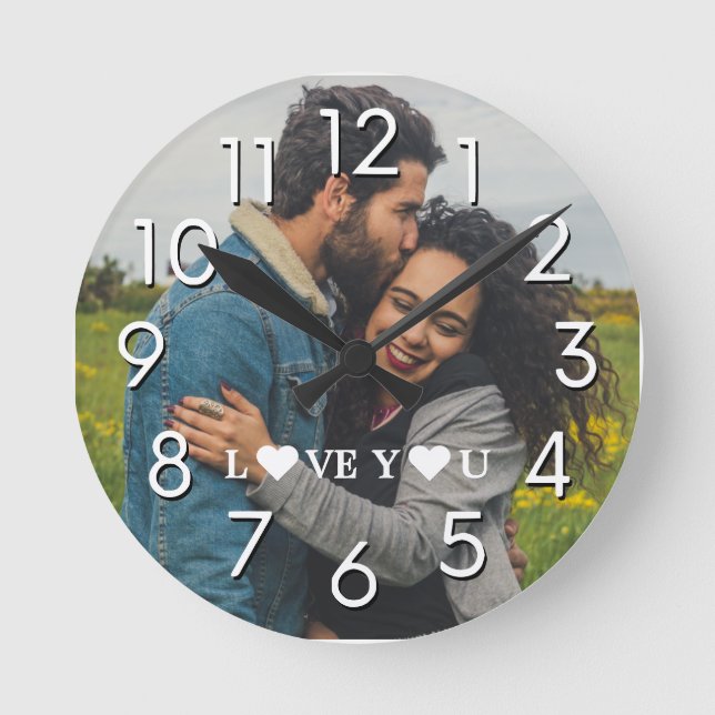 Horloge Ronde Créez votre propre photo Couple One moderne (Recto)