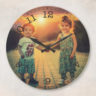 Horloge Ronde Créez votre propre photo personnalisée moderne