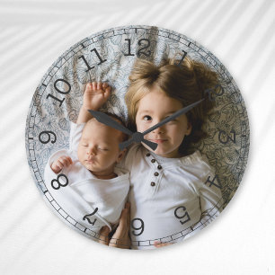 Horloge Ronde Créez votre propre photo personnalisée moderne