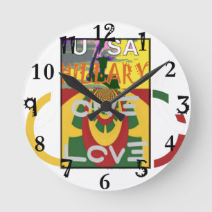 Horloge Ronde Créez votre propre texte Hillary Plus Fort Ensembl