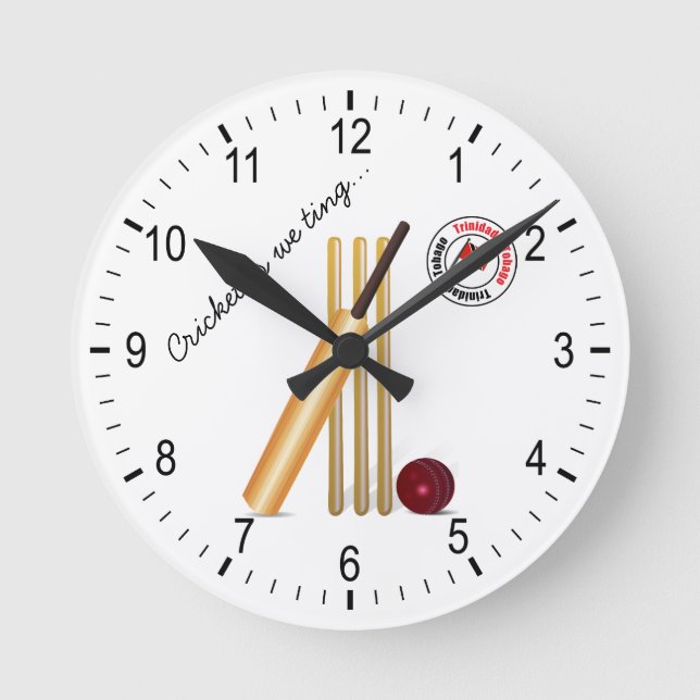 Horloge Ronde Cricket De Trinité-Et-Tobago (Recto)