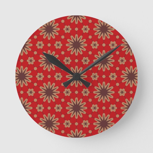 Horloge Ronde Crimson Starburst Bloom (Recto)