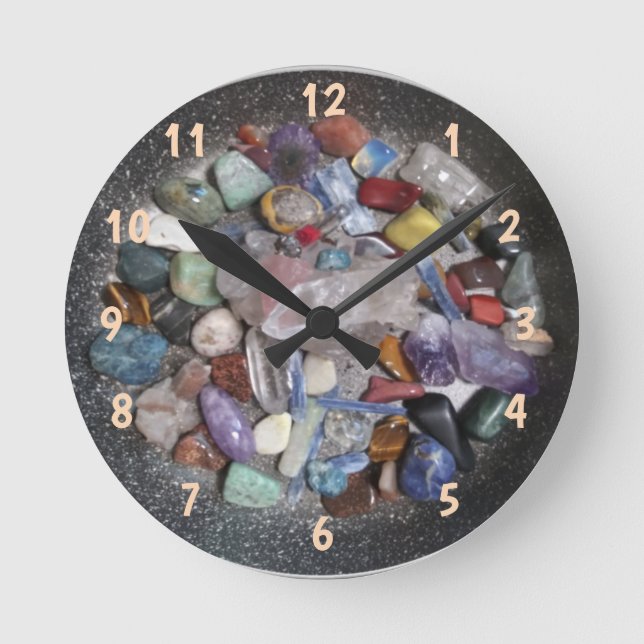 Horloge Ronde Cristal de guérison/horloge en pierre (Recto)