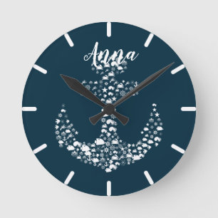 Horloge Ronde Critère maritime Ancre nautique / côtier