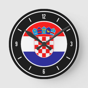Horloge Ronde Croatia Flag Elegant