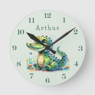 Horloge Ronde Croc O'Clock : Le temps de la jungle de Personaliz
