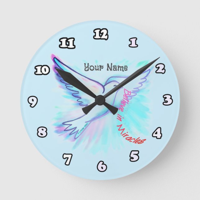 Horloge Ronde Croire en Miracles Dove Christian (Recto)