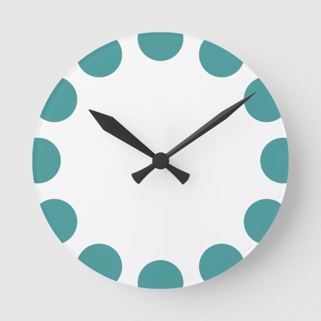 Horloge Ronde Croissant couleur - Vert océan avec blanc (Recto)