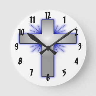 Horloge Ronde Croix d'argent
