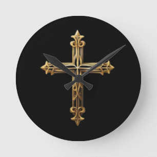 Horloge Ronde Croix d'or