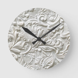 Horloge Ronde cuir blanc vintage