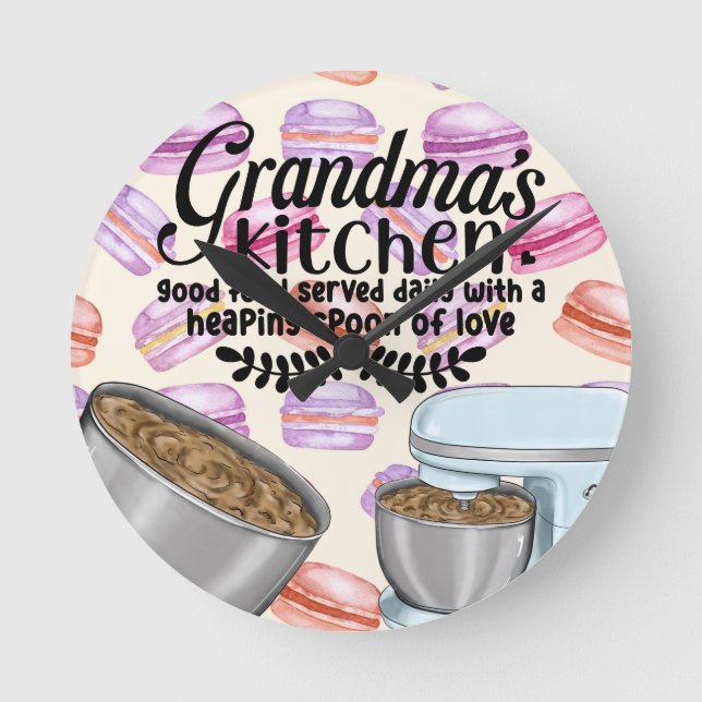 Horloge Ronde Cuisine de grand-mère Bonne nourriture servi tous  (Recto)
