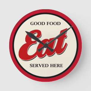 Horloge Ronde Cuisine Rétro À Thème Cuisine Décor