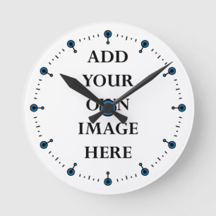Horloge Ronde cuize your clock witblue dots