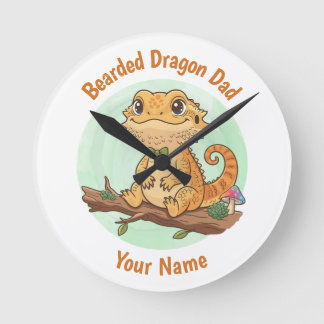 Horloge Ronde Custom Bearded Dragon Dad Wall Clock