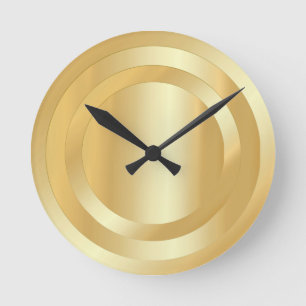 Horloge Ronde Custom Gold Look Glamorous Trendy Elegant