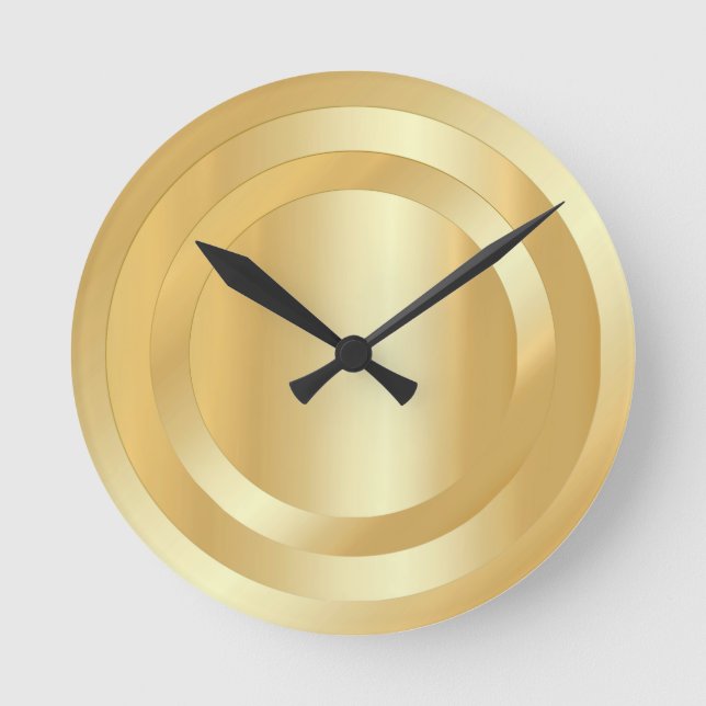 Horloge Ronde Custom Gold Look Glamorous Trendy Elegant (Recto)