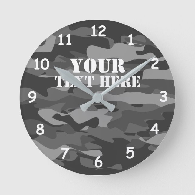 Horloge Ronde Custom gray army camo military camouflage color (Recto)