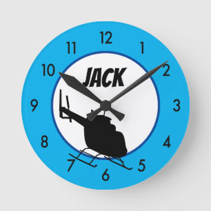 Horloge Ronde Custom personalized Helicopter Clock
