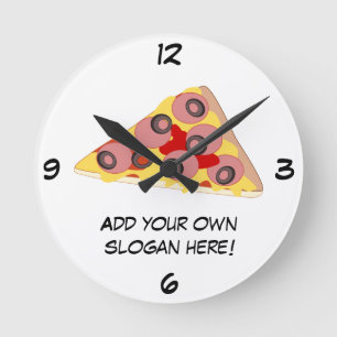 Horloge Ronde Customize Pizza Slice graphic