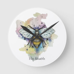 Horloge Ronde Cute Bee And Rainbow Wash Square Wall Clock