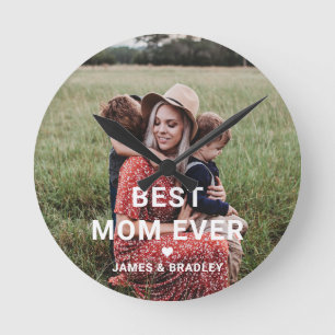 Horloge Ronde Cute BEST MAMA EVER Heart Mother's Day