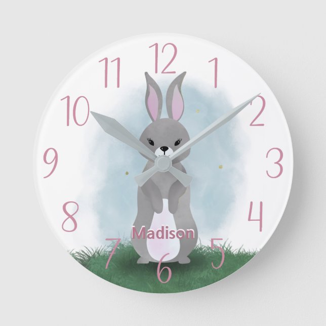 Horloge Ronde Cute Bunny Rabbit (Recto)