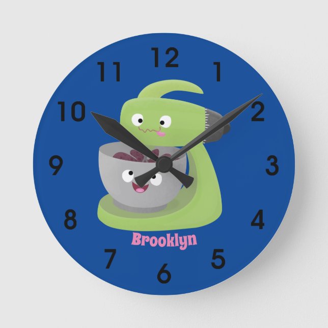 Horloge Ronde Cute cake mixer cuisine appareil dessin animé (Recto)