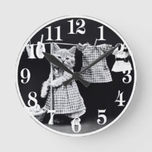 Cute Chat Faire Lave-linge en vêtements Vintage Im