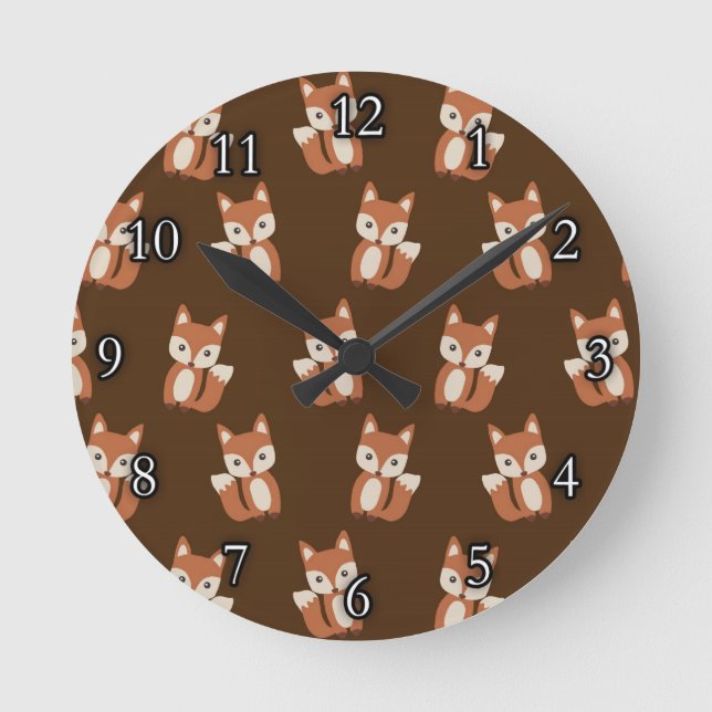 Horloge Ronde Cute Fox (Recto)