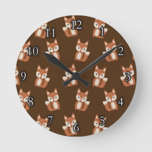 Horloge Ronde Cute Fox