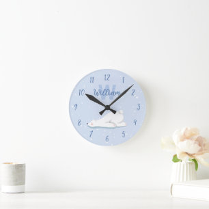 Horloge Ronde Cute hiver Polar Ours Bébé Nursery