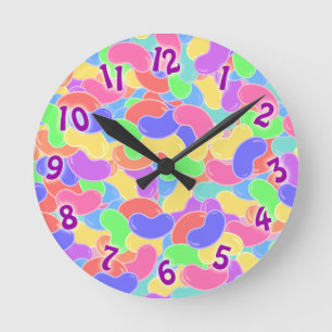 Horloge Ronde Cute Jelly Bean Jamboree