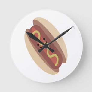 Horloge Ronde Cute Kawaii Hot Dog