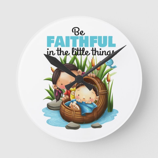 Horloge Ronde Cute kids Bible Versverse wall clock (Recto)
