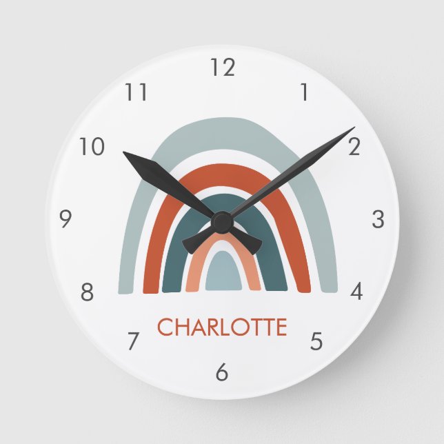 Horloge Ronde Cute Kids Rainbow (Recto)
