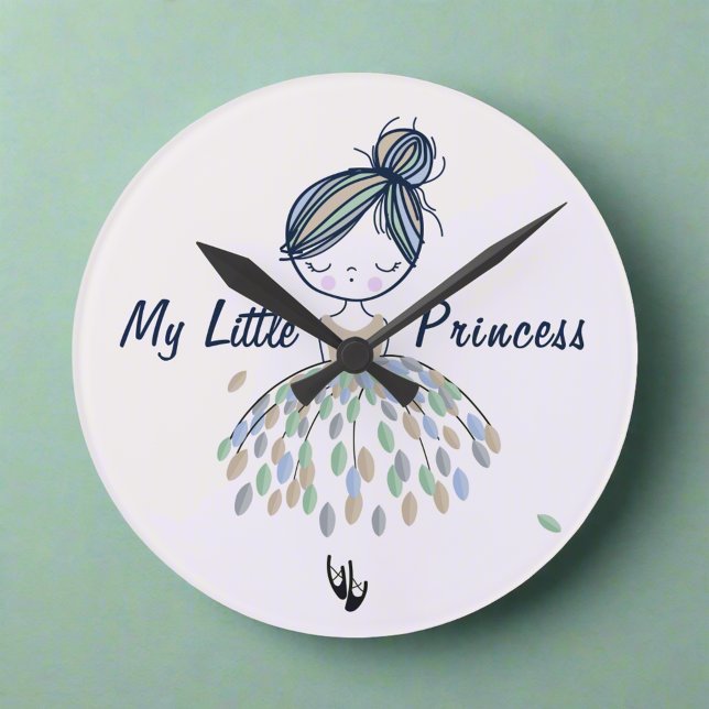 Horloge Ronde Cute Little Ballerina Princess Nursery Girly Cadea (Créateur téléchargé)