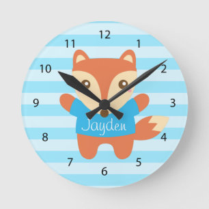 Horloge Ronde Cute Little Fox for Kids Room