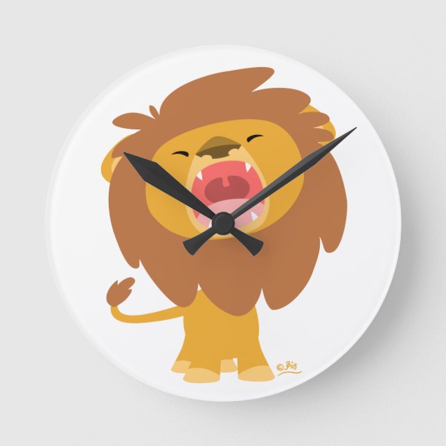 Horloge Ronde Cute Mighty Roaring (Recto)