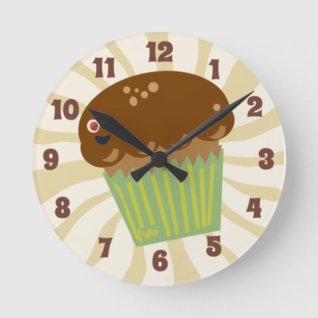 Horloge Ronde Cute Muffin Time Cartographie Petit déjeuner Masco (Recto)