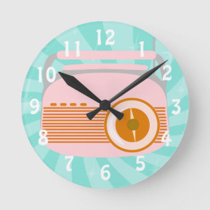 Horloge Ronde Cute Retro