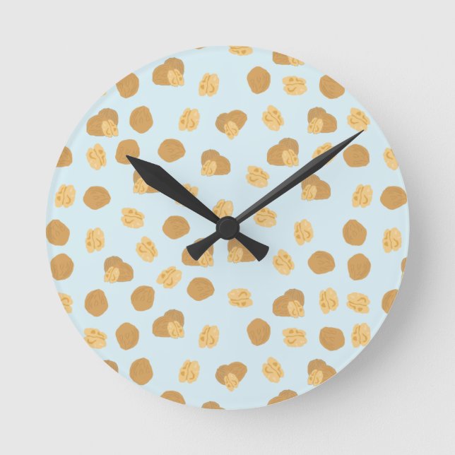 Horloge Ronde Cute Walnuts (Recto)