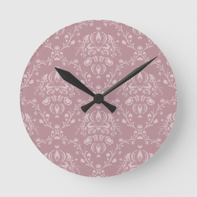 Horloge Ronde Damas violet et blanc (Recto)