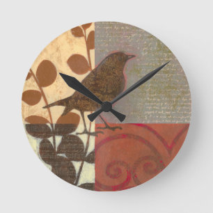 Horloge Ronde Damask Sparrow