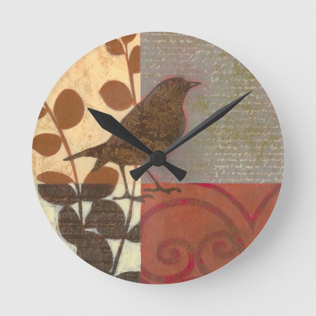 Horloge Ronde Damask Sparrow (Recto)