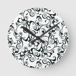 Horloge Ronde Damassé