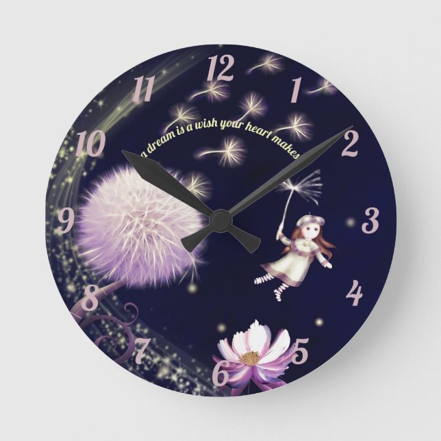 Horloge Ronde Dandelion wishes Acrylic Wall Clock (Recto)