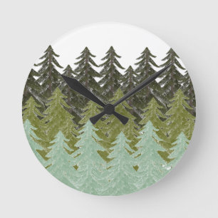 HORLOGE RONDE DANS LA FORÊT